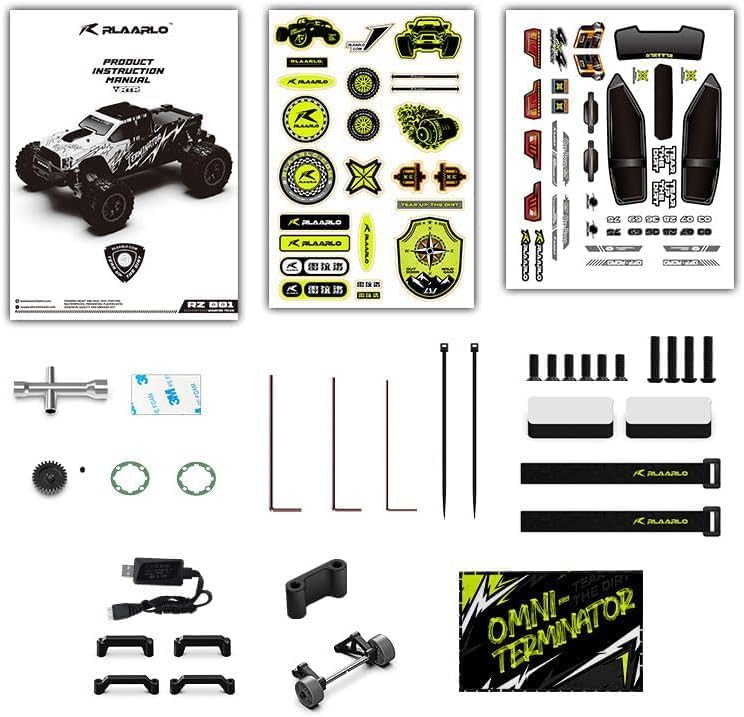 RIAARIO 1/10 Brushless RC Cars  Monster Truck  50  MPH  4WD  Waterproof  Carbon Fiber  Black  Ages 8 