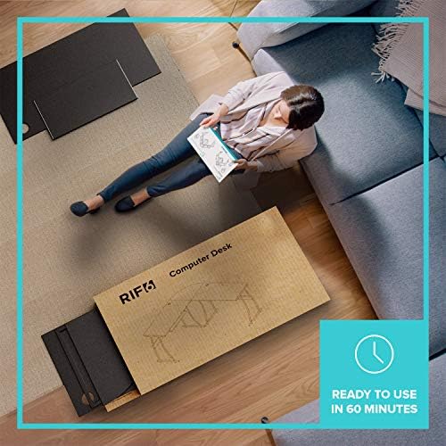 RIF6 L Shaped Modern Computer Home Office Gaming Desk with Keyboard Tray and Cable Management  Easy Assembly  Black