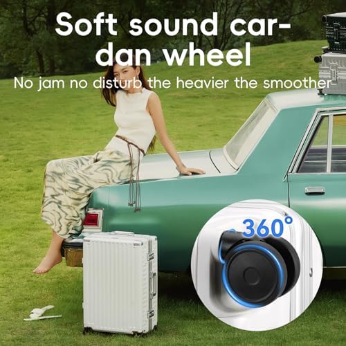 ROAMING Zipperless Luggage 28 Inch with Aluminum Frame  Checked Large Lightweight 3 Layer PC Hard Shell Suitcase with Spinner Wheels  Metal Travel Luggage with Three TSA Locks  Shell white