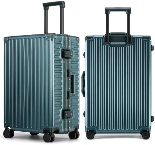 ROAMING Zipperless Luggage 28 Inch with Aluminum Frame  Checked Large Lightweight 3 Layer PC Hard Shell Suitcase with Spinner Wheels  Metal Travel Luggage with Three TSA Locks  Shell white