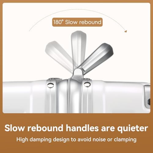 ROAMING Zipperless Luggage 28 Inch with Aluminum Frame  Checked Large Lightweight 3 Layer PC Hard Shell Suitcase with Spinner Wheels  Metal Travel Luggage with Three TSA Locks  Shell white