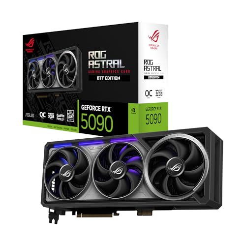 ROG Astral GeForce RTX  5090 BTF OC Edition Gaming Graphics Card  PCIe  5 0  32GB GDDR7  HDMI /DP 2 1  3 8 Slot  Detachable Graphics Card high Power  GC HPWR  Adapter Withstand up to 1000W  4 Fans