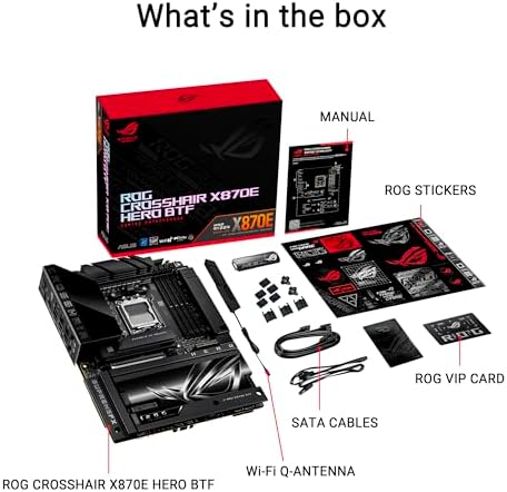 ROG Crosshair X870E Hero BTF AMD ATX Board with Hidden Connector Design & high Power GPU Slot for Clean Cable Management  18 2 2 Power  DDR5  WiFi 7  5X M 2  PCIe 5 0  USB4  Advanced AI PC Ready