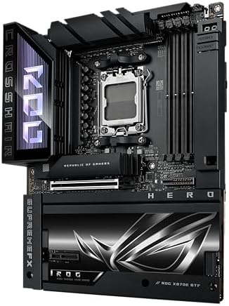 ROG Crosshair X870E Hero BTF AMD ATX Board with Hidden Connector Design & high Power GPU Slot for Clean Cable Management  18 2 2 Power  DDR5  WiFi 7  5X M 2  PCIe 5 0  USB4  Advanced AI PC Ready