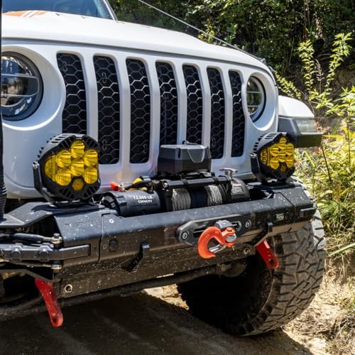 RUGCEL 12000lb Waterproof Electric Winch   12V Synthetic Rope  100 x 3/8  with Hawse Fairlead  2 Wireless Remotes   Wired Handle  IP67 Rated  for Truck Trailer