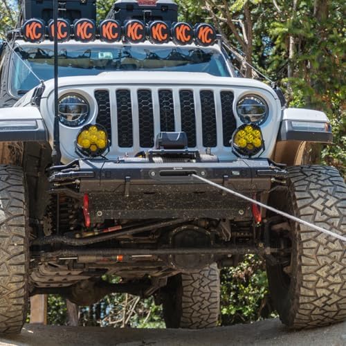 RUGCEL 12000lb Waterproof Electric Winch   12V Synthetic Rope  100 x 3/8  with Hawse Fairlead  2 Wireless Remotes   Wired Handle  IP67 Rated  for Truck Trailer