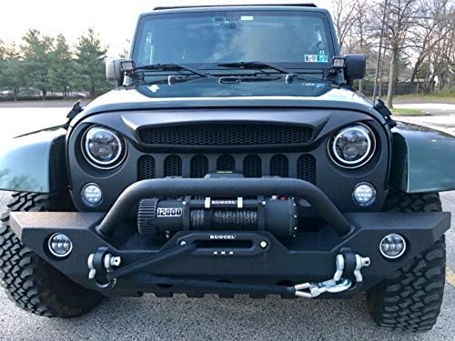 RUGCEL 12000lb Waterproof Electric Winch   12V Synthetic Rope  100 x 3/8  with Hawse Fairlead  2 Wireless Remotes   Wired Handle  IP67 Rated  for Truck Trailer