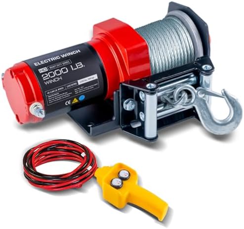 RUGCEL 12000lb Waterproof Electric Winch   12V Synthetic Rope  100 x 3/8  with Hawse Fairlead  2 Wireless Remotes   Wired Handle  IP67 Rated  for Truck Trailer