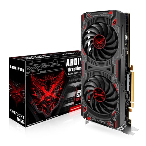 RX 5700 XT 8GB Graphics Card  GDDR6 256 Bit DirectX 12 3 DP and 1 HDMI Port PCIe4 0 2K Graphics Card for Gaming PC  Video Card for Office Tarjeta Gráfica with Dual Cooling Fans