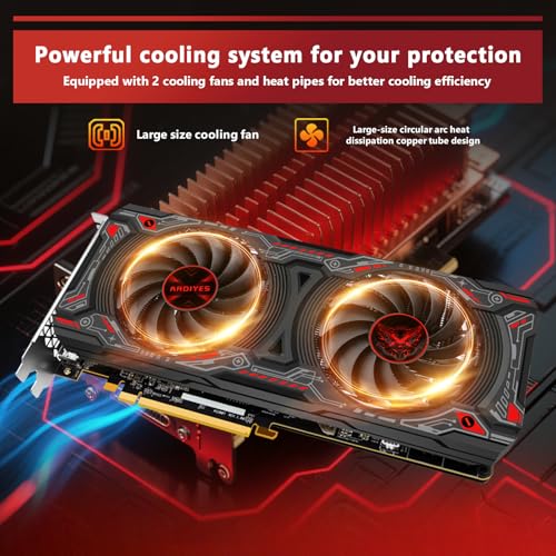 RX 5700 XT 8GB Graphics Card  GDDR6 256 Bit DirectX 12 3 DP and 1 HDMI Port PCIe4 0 2K Graphics Card for Gaming PC  Video Card for Office Tarjeta Gráfica with Dual Cooling Fans