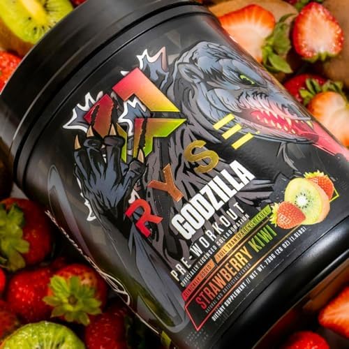 RYSE Godzilla X Noel Deyzel Pre Workout Powder   Strawberry Kiwi   400mg Caffeine  High Stim Pre Workout for Men & Women with Citrulline & Beta Alanine   Energy  Pump & Focus   20/40 Servings