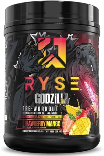 RYSE Godzilla X Noel Deyzel Pre Workout Powder   Strawberry Kiwi   400mg Caffeine  High Stim Pre Workout for Men & Women with Citrulline & Beta Alanine   Energy  Pump & Focus   20/40 Servings