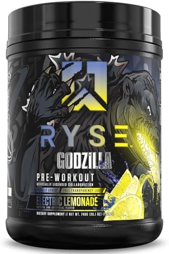 RYSE Godzilla X Noel Deyzel Pre Workout Powder   Strawberry Kiwi   400mg Caffeine  High Stim Pre Workout for Men & Women with Citrulline & Beta Alanine   Energy  Pump & Focus   20/40 Servings