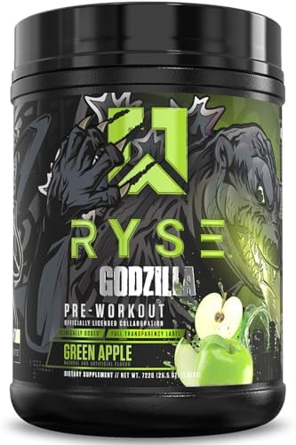 RYSE Godzilla X Noel Deyzel Pre Workout Powder   Strawberry Kiwi   400mg Caffeine  High Stim Pre Workout for Men & Women with Citrulline & Beta Alanine   Energy  Pump & Focus   20/40 Servings