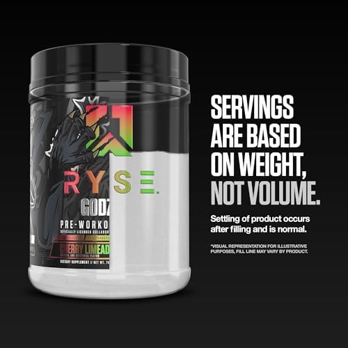RYSE Godzilla X Noel Deyzel Pre Workout Powder   Strawberry Kiwi   400mg Caffeine  High Stim Pre Workout for Men & Women with Citrulline & Beta Alanine   Energy  Pump & Focus   20/40 Servings