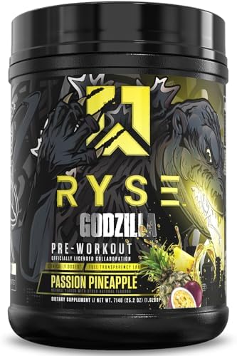 RYSE Godzilla X Noel Deyzel Pre Workout Powder   Strawberry Kiwi   400mg Caffeine  High Stim Pre Workout for Men & Women with Citrulline & Beta Alanine   Energy  Pump & Focus   20/40 Servings