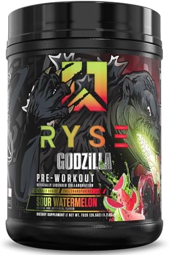 RYSE Godzilla X Noel Deyzel Pre Workout Powder   Strawberry Kiwi   400mg Caffeine  High Stim Pre Workout for Men & Women with Citrulline & Beta Alanine   Energy  Pump & Focus   20/40 Servings