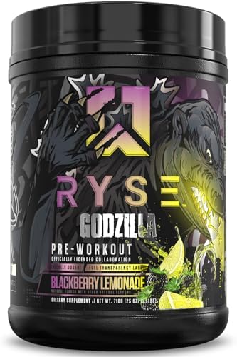 RYSE Godzilla X Noel Deyzel Pre Workout Powder   Strawberry Kiwi   400mg Caffeine  High Stim Pre Workout for Men & Women with Citrulline & Beta Alanine   Energy  Pump & Focus   20/40 Servings