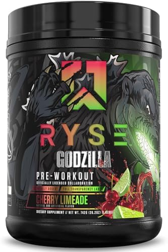 RYSE Godzilla X Noel Deyzel Pre Workout Powder   Strawberry Kiwi   400mg Caffeine  High Stim Pre Workout for Men & Women with Citrulline & Beta Alanine   Energy  Pump & Focus   20/40 Servings