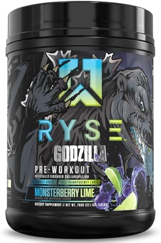 RYSE Godzilla X Noel Deyzel Pre Workout Powder   Strawberry Kiwi   400mg Caffeine  High Stim Pre Workout for Men & Women with Citrulline & Beta Alanine   Energy  Pump & Focus   20/40 Servings