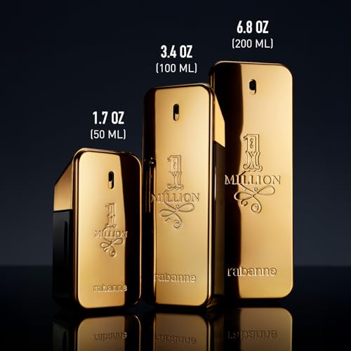 Rabanne 1 Million Eau de Toilette   Long Lasting Designer Fragrance for Men with Mandarin  Cinnamon & Amber   Luxury Mens Perfume Spray  1 7 oz