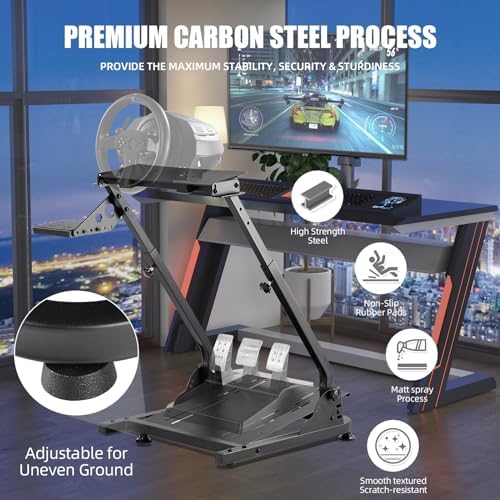 Racing Wheel Stand Height Adjustable Steering Wheel Stand Racing Simulator Cockpit for Logitech G920 G29 G923 G27 G25  Thrustmaster T300RS TX F458 T500RS T150 Xbox PS4 PS5 PC