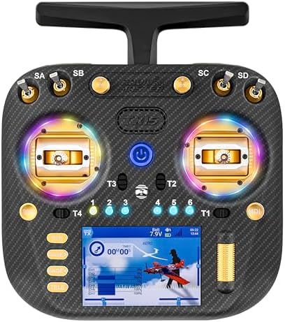 Radiomaster TX15 Max Radio Controller 2 4GHz 16 Channel EdgeTX Radio Transmitter  with AG02 CNC Hall Gimbals/3 5 IPS Touchscreen  Fits FPV Drones/Multirotors/RC Helicopter/Car Boats  Mode 2  Gold 