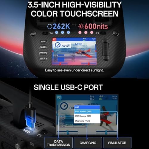 Radiomaster TX15 Max Radio Controller 2 4GHz 16 Channel EdgeTX Radio Transmitter  with AG02 CNC Hall Gimbals/3 5 IPS Touchscreen  Fits FPV Drones/Multirotors/RC Helicopter/Car Boats  Mode 2  Gold 