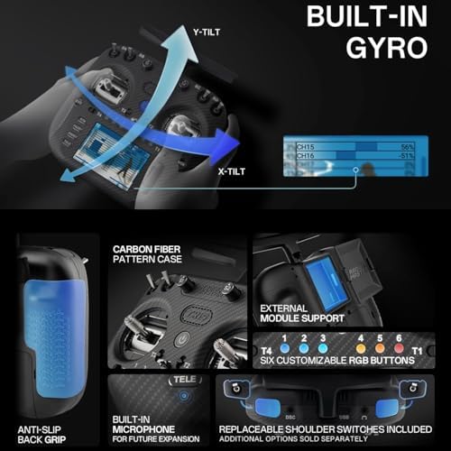 Radiomaster TX15 Max Radio Controller 2 4GHz 16 Channel EdgeTX Radio Transmitter  with AG02 CNC Hall Gimbals/3 5 IPS Touchscreen  Fits FPV Drones/Multirotors/RC Helicopter/Car Boats  Mode 2  Gold 