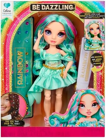 Rainbow High Be Dazzling Fashion Dolls  Celine Turquoise  Teal  with Bedazzler Tool and Sparkle Gems