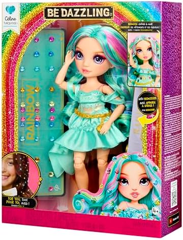 Rainbow High Be Dazzling Fashion Dolls  Celine Turquoise  Teal  with Bedazzler Tool and Sparkle Gems