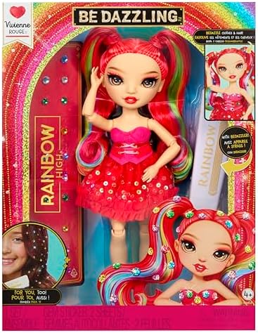 Rainbow High Be Dazzling Fashion Dolls  Vivienne Rouge  Red  with Bedazzler Tool and Sparkle Gems