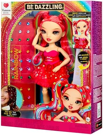 Rainbow High Be Dazzling Fashion Dolls  Vivienne Rouge  Red  with Bedazzler Tool and Sparkle Gems