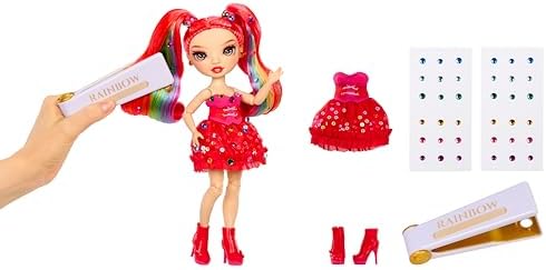 Rainbow High Be Dazzling Fashion Dolls  Vivienne Rouge  Red  with Bedazzler Tool and Sparkle Gems