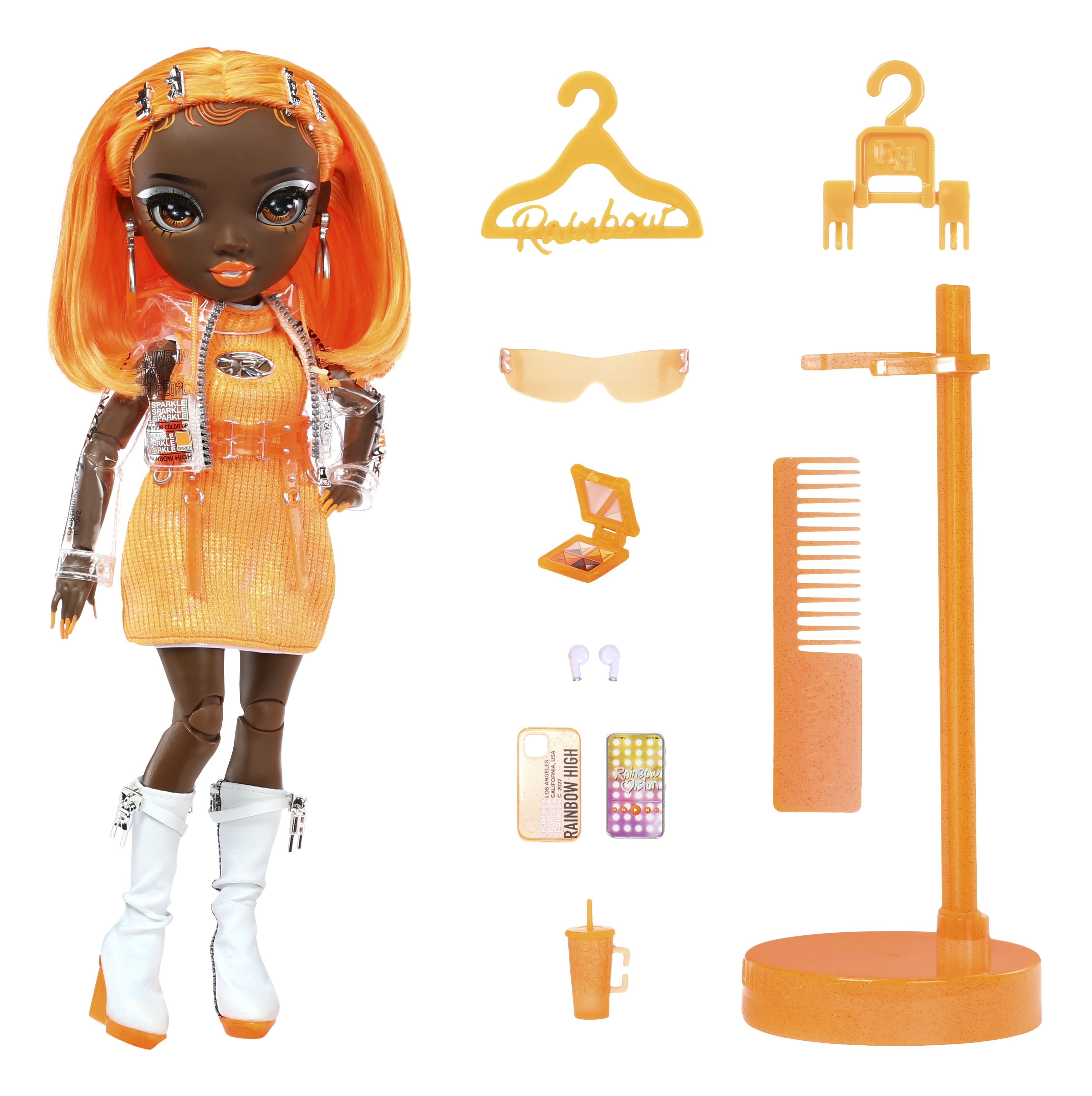 Rainbow High Michelle  Orange Fashion Doll  Fashionable Outfit & 10  Colorful Play Accessories  Great Gift for Kids 4 12 Years Old and Collectors 