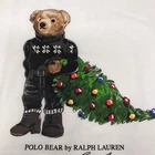 Ralph Lauren Boys S  M  Tee Shirt Polo Bear Christmas Tree Holiday