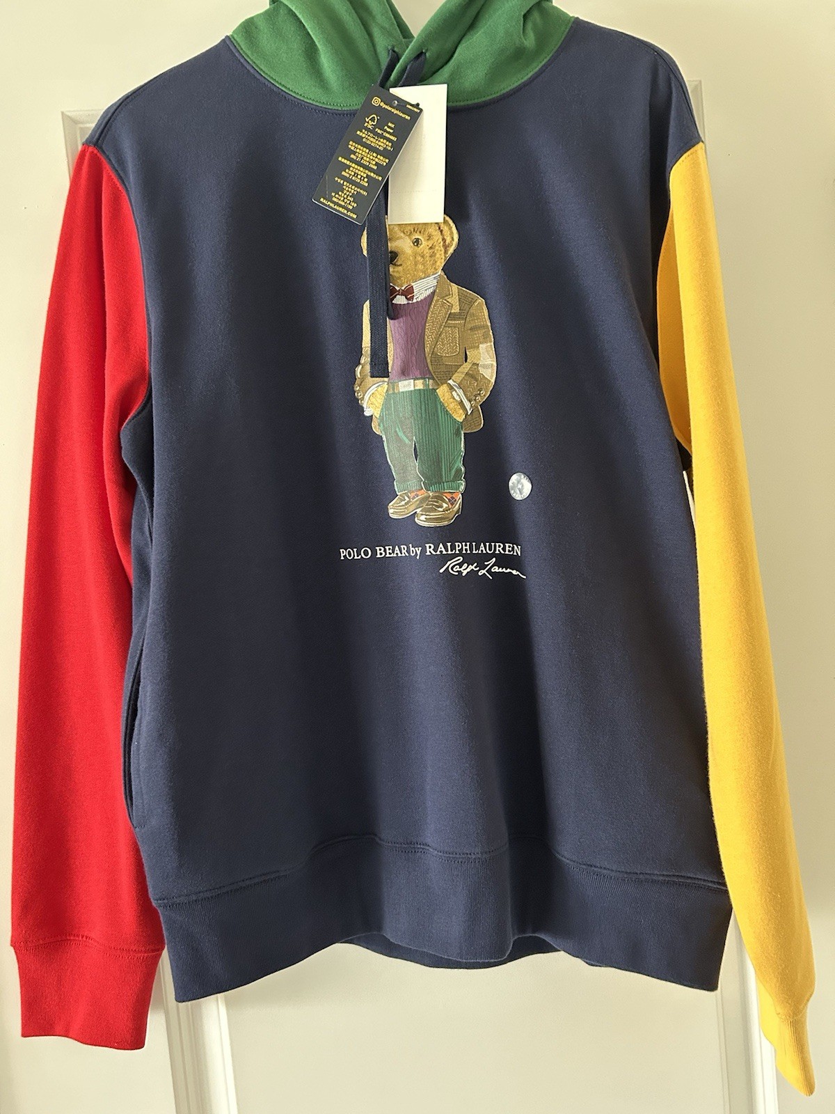 Ralph Lauren Polo Bear Multicolor Hoodie Size Medium Brand New With Tags
