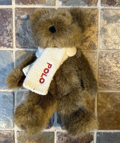 Ralph Lauren Polo Plush Teddy Bears   Red & White Embrd Scarf  Dated 2001