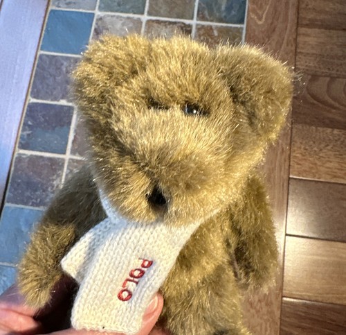 Ralph Lauren Polo Plush Teddy Bears   Red & White Embrd Scarf  Dated 2001