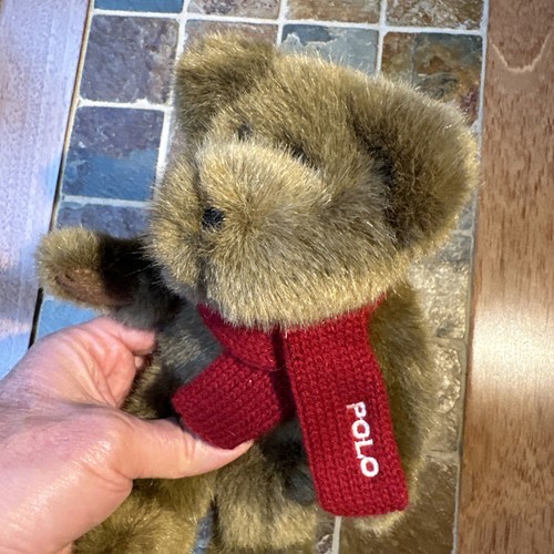 Ralph Lauren Polo Plush Teddy Bears   Red & White Embrd Scarf  Dated 2001
