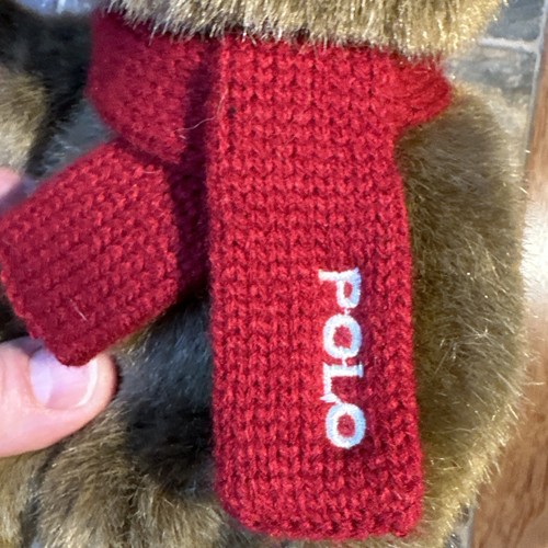 Ralph Lauren Polo Plush Teddy Bears   Red & White Embrd Scarf  Dated 2001