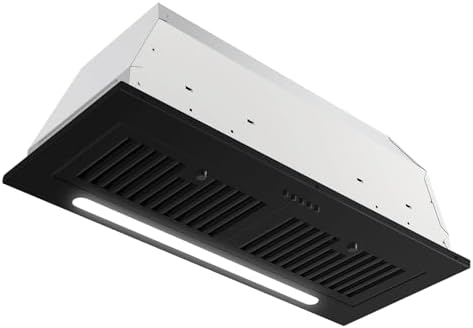 Range Hood Insert 20 Inch Stainless Steel with 5 layer Mesh Filter  Hood Vent for Kitchen Built in Mount Dual LED  Ducted/Ductless Convertible Kitchen Exhaust Fan  Push Button Control