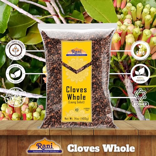 Rani Cloves Whole  Laung  14oz  400g  Great for Food  Tea  Pomander Balls and Potpourri  Hand Selected  Spice   All Natural   NON GMO   Kosher   Vegan   Gluten Friendly   Indian Origin