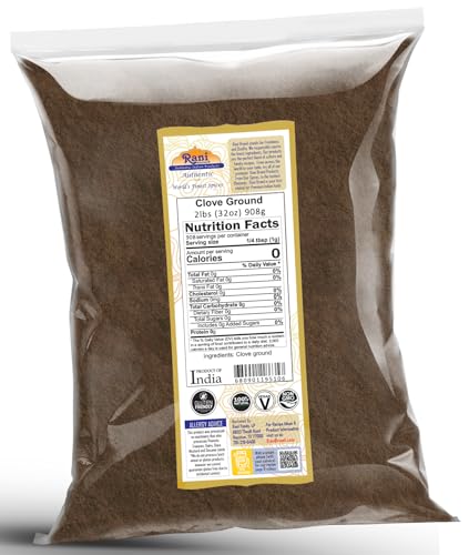 Rani Cloves Whole  Laung  14oz  400g  Great for Food  Tea  Pomander Balls and Potpourri  Hand Selected  Spice   All Natural   NON GMO   Kosher   Vegan   Gluten Friendly   Indian Origin