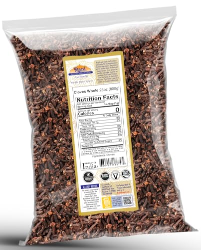 Rani Cloves Whole  Laung  14oz  400g  Great for Food  Tea  Pomander Balls and Potpourri  Hand Selected  Spice   All Natural   NON GMO   Kosher   Vegan   Gluten Friendly   Indian Origin