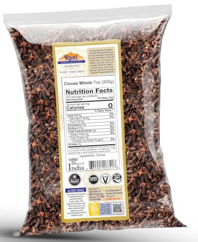 Rani Cloves Whole  Laung  14oz  400g  Great for Food  Tea  Pomander Balls and Potpourri  Hand Selected  Spice   All Natural   NON GMO   Kosher   Vegan   Gluten Friendly   Indian Origin