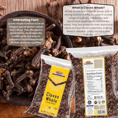 Rani Cloves Whole  Laung  14oz  400g  Great for Food  Tea  Pomander Balls and Potpourri  Hand Selected  Spice   All Natural   NON GMO   Kosher   Vegan   Gluten Friendly   Indian Origin