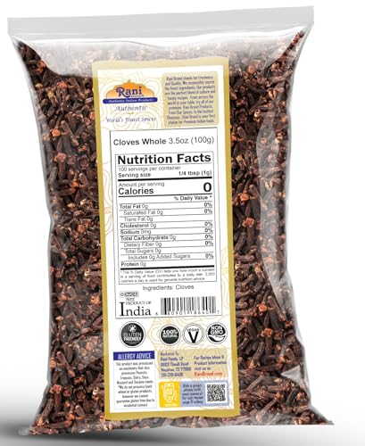 Rani Cloves Whole  Laung  14oz  400g  Great for Food  Tea  Pomander Balls and Potpourri  Hand Selected  Spice   All Natural   NON GMO   Kosher   Vegan   Gluten Friendly   Indian Origin