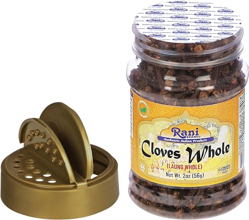 Rani Cloves Whole  Laung  2oz  56g  Great for Food  Tea  Pomander Balls and Potpourri  Hand Selected  Spice  PET Jar   All Natural   NON GMO   Kosher   Vegan   Gluten Friendly   Indian Origin