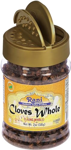 Rani Cloves Whole  Laung  2oz  56g  Great for Food  Tea  Pomander Balls and Potpourri  Hand Selected  Spice  PET Jar   All Natural   NON GMO   Kosher   Vegan   Gluten Friendly   Indian Origin